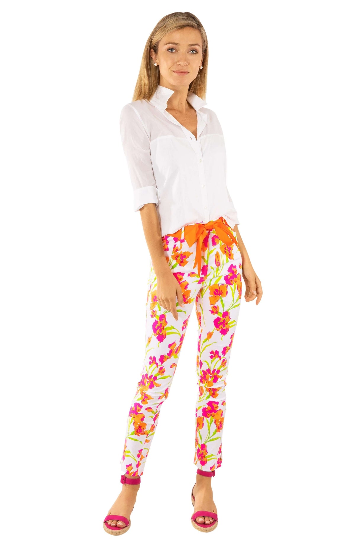 GripeLess Cotton Spandex Jeans - Iconic Iris - Final Sale White Multi