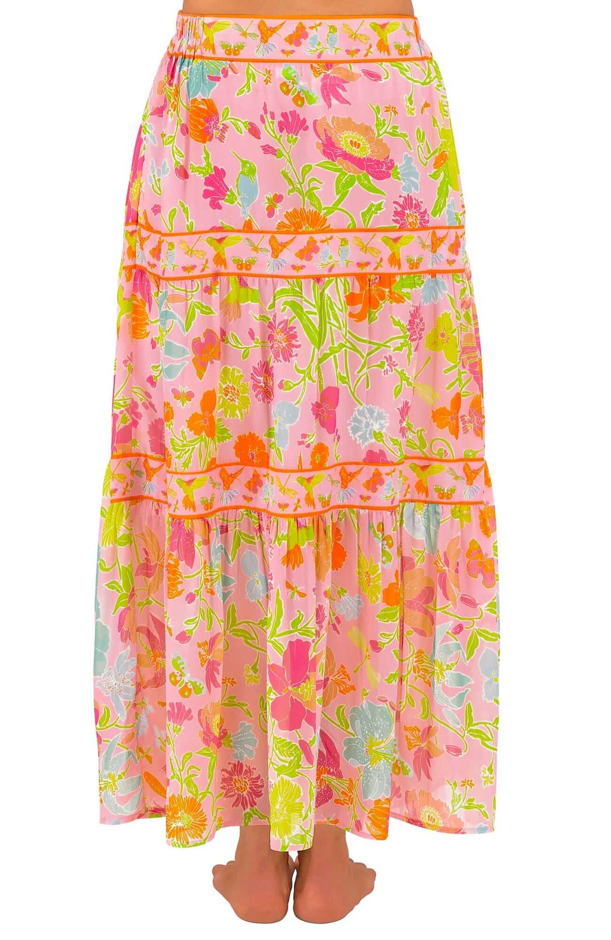 Impanema Long Skirt - Birds & Bees - Final Sale Pale Pink