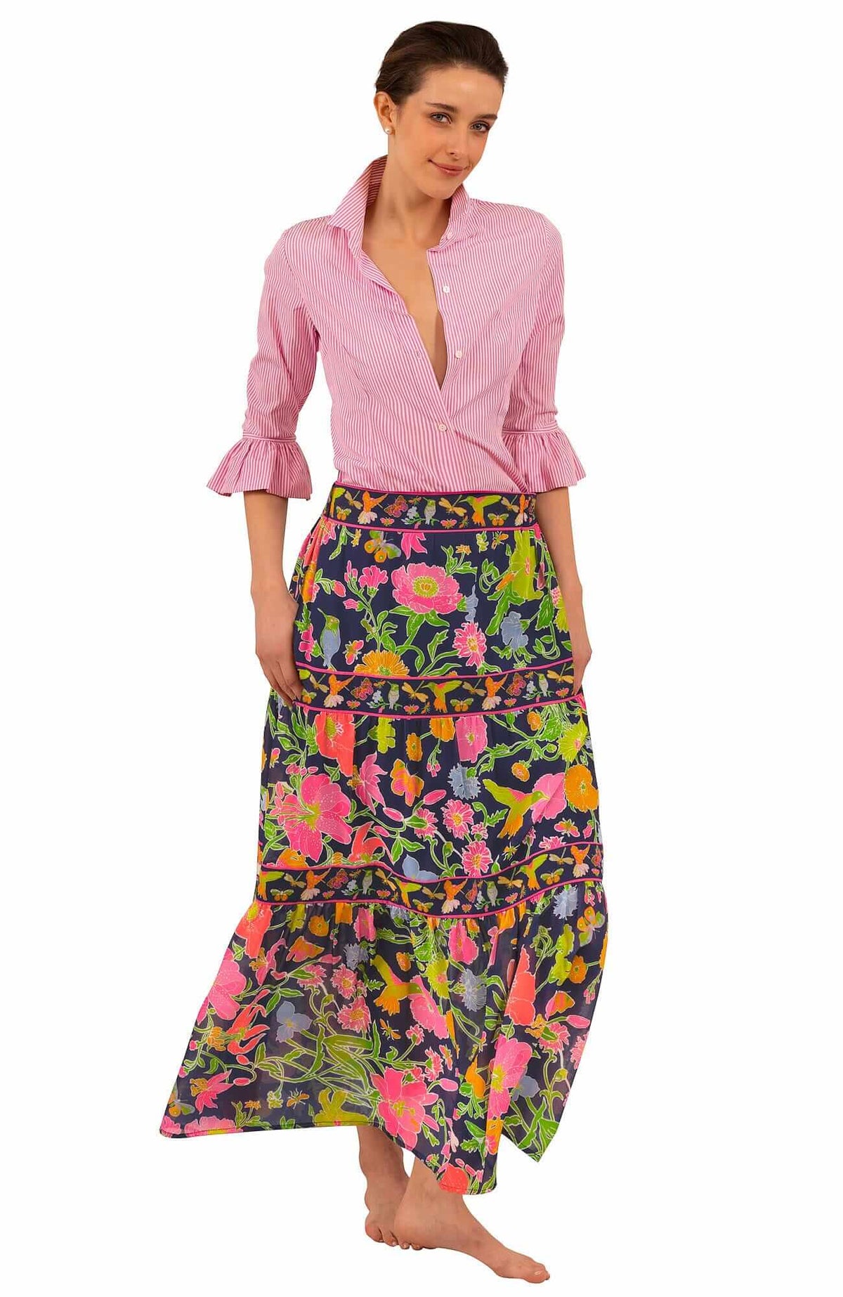 Impanema Long Skirt - Birds & Bees - Final Sale Navy