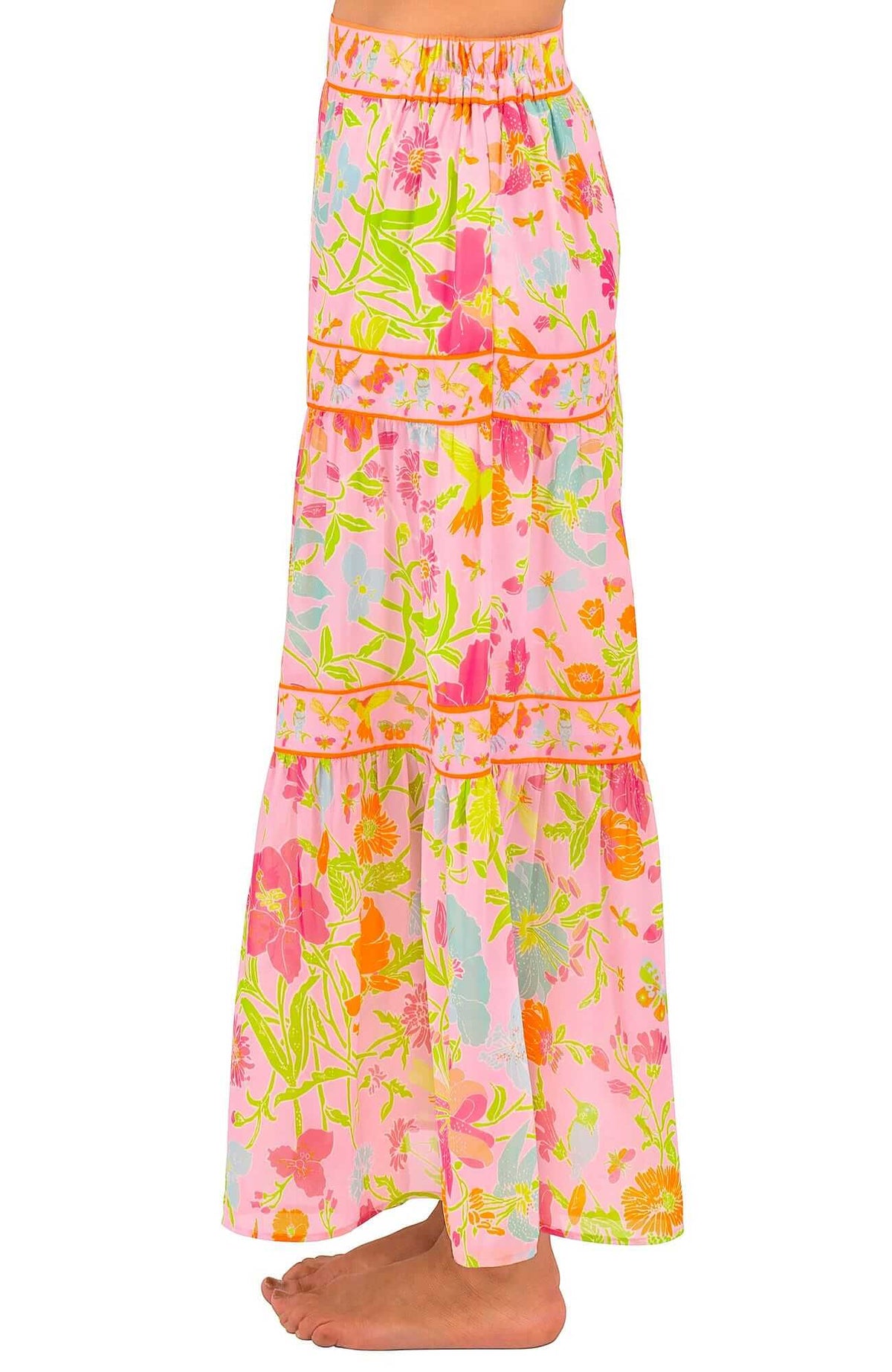 Impanema Long Skirt - Birds & Bees - Final Sale Pale Pink