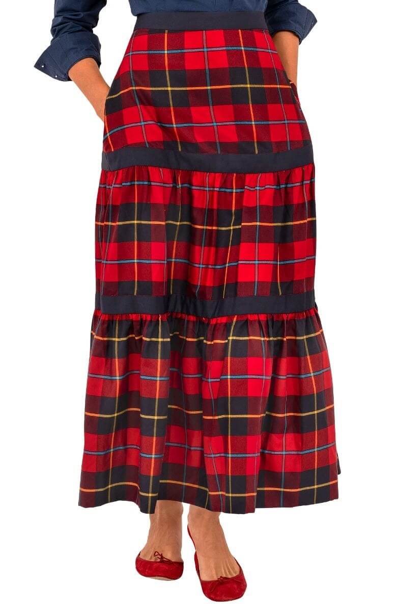 Ipanema Skirt - Plaidly Cooper - Final Sale Redmulti Plaid