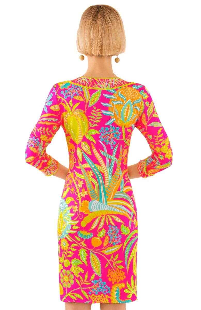 Jersey Bordertown Dress - Hummingbird Heaven - Final Sale Pink