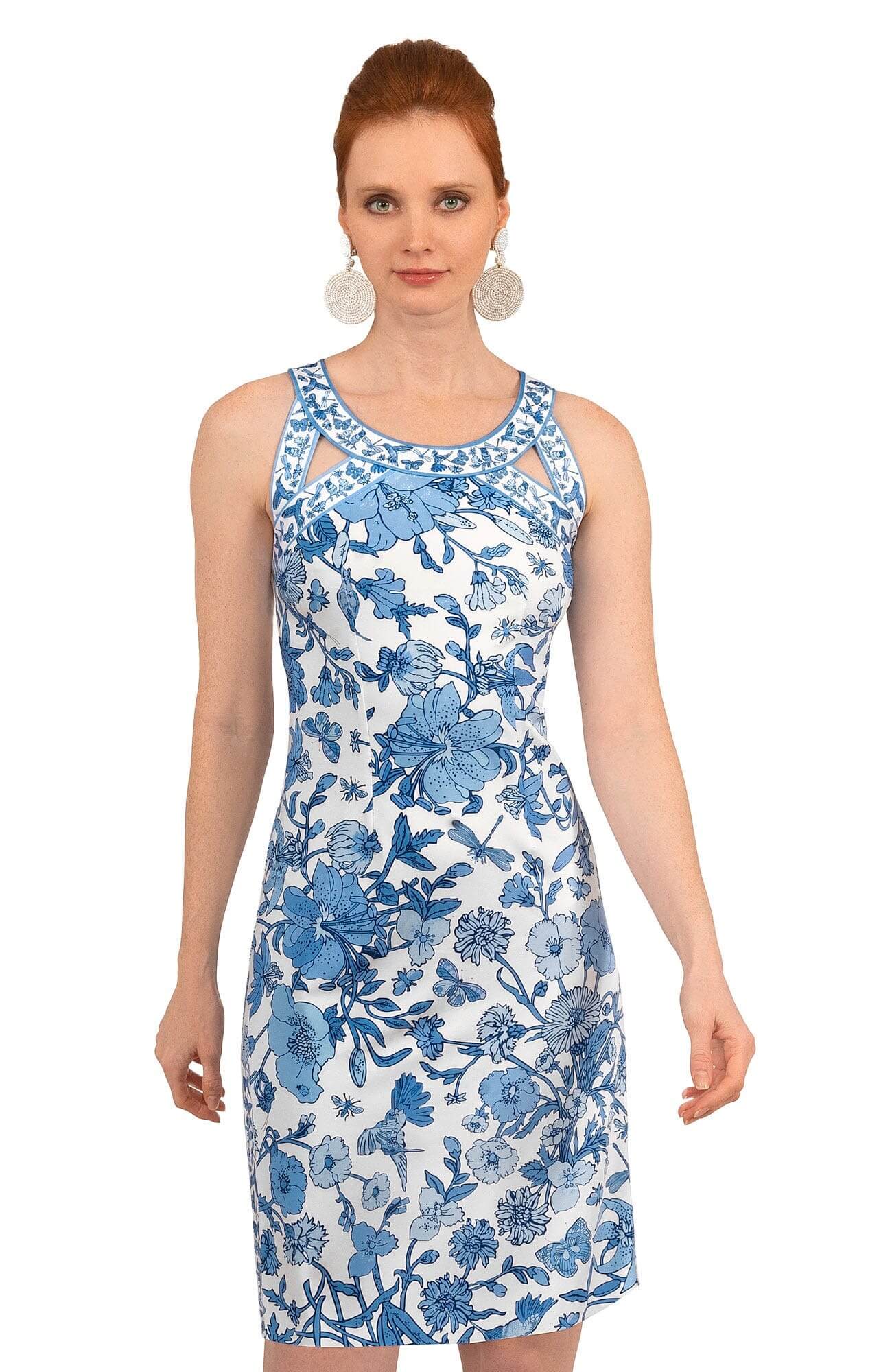 Jersey Isosceles Dress - Birds & The Bees Blues