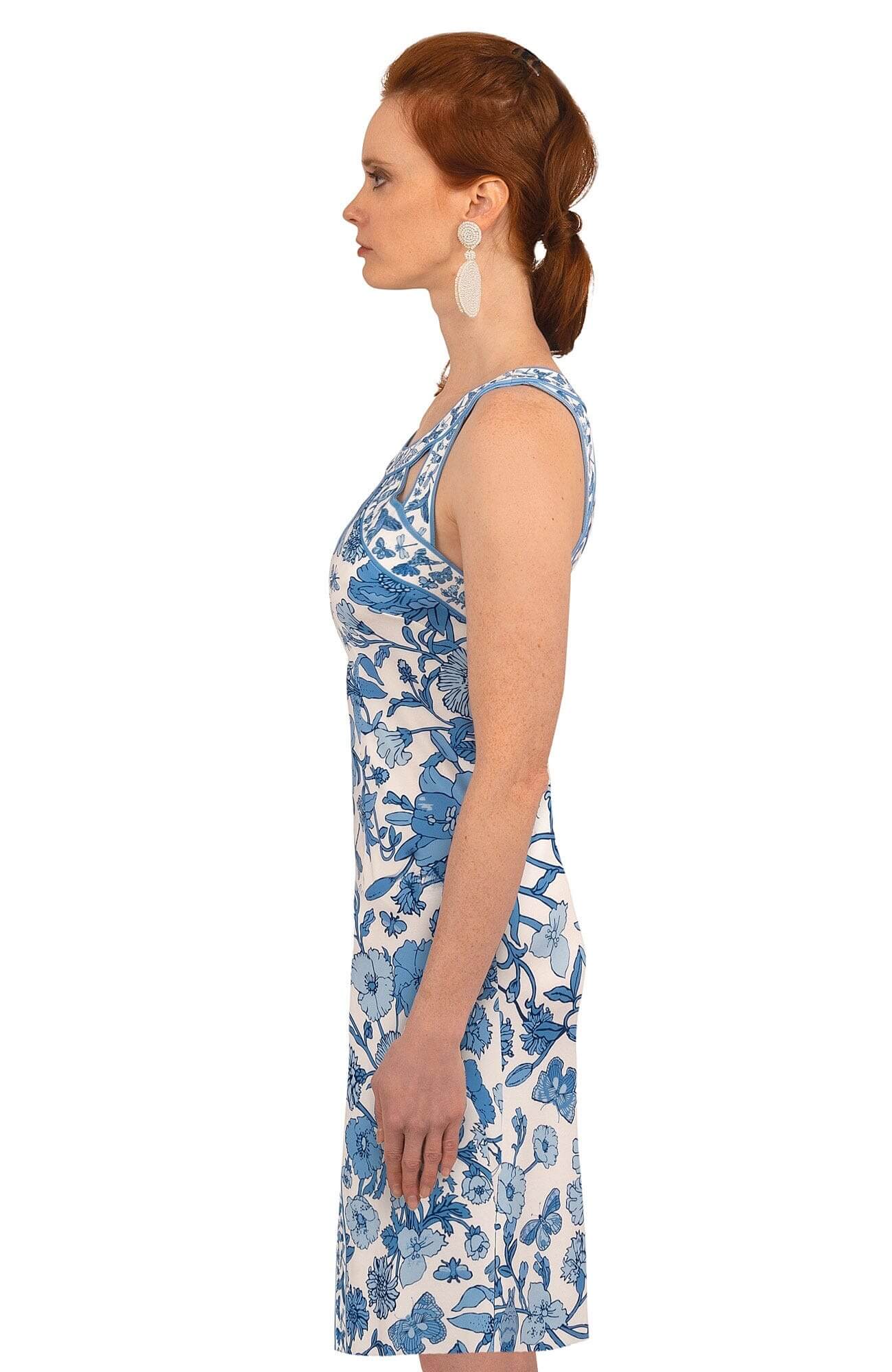 Jersey Isosceles Dress - Birds & The Bees Blues