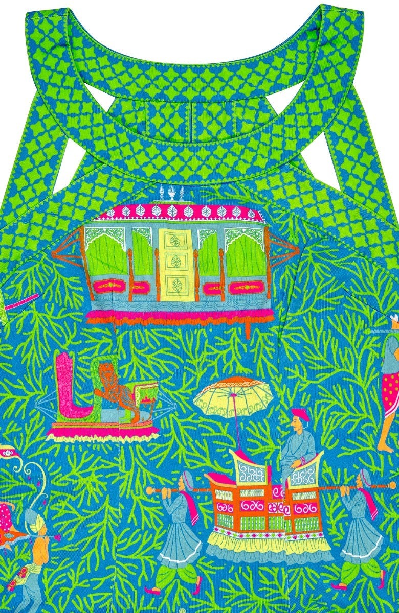 Jersey Isosceles Dress - Palanquin Party - Final Sale Turquoise