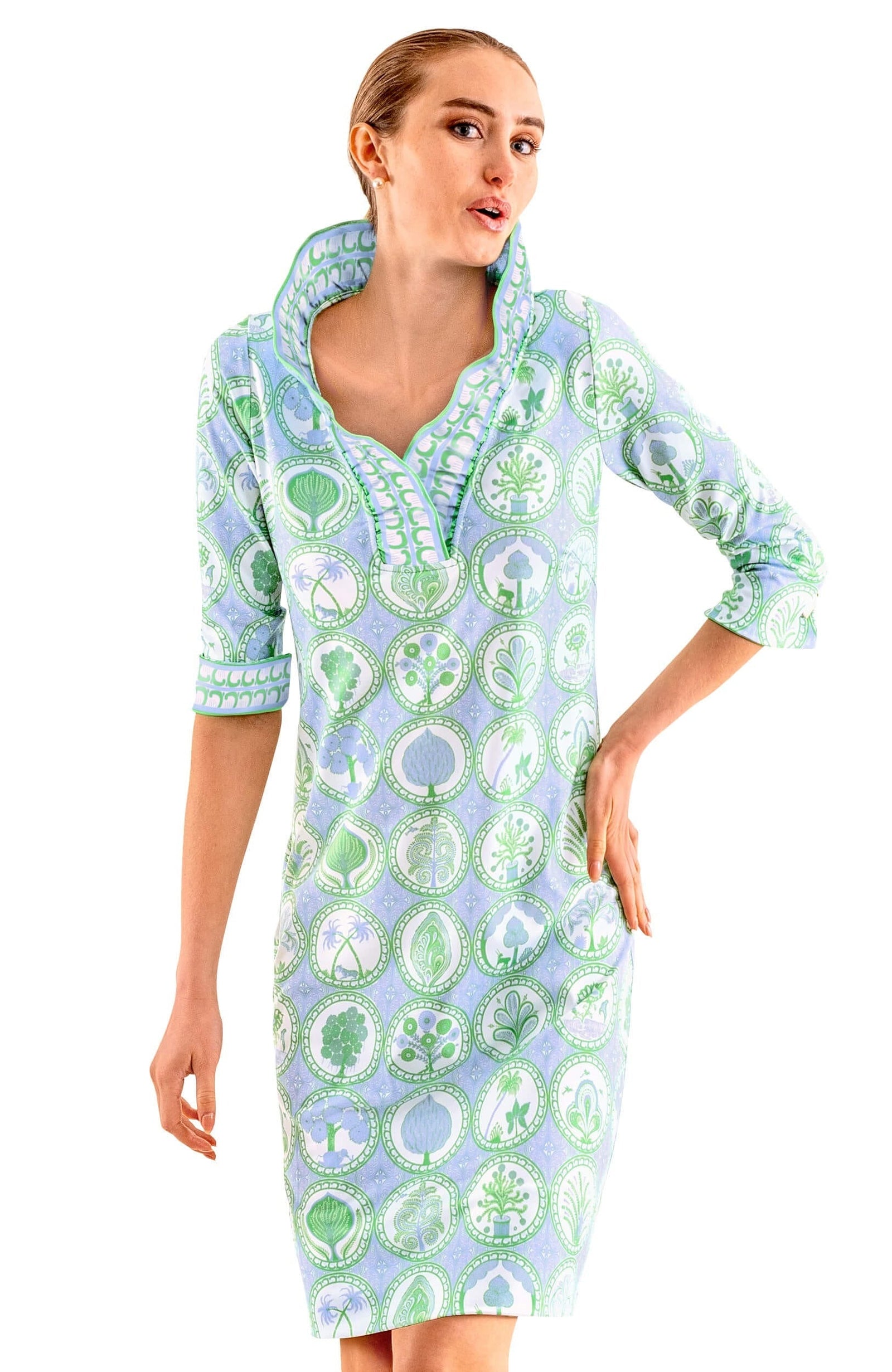 Ruffneck Dress - Circle Of Love Periwink Kelly