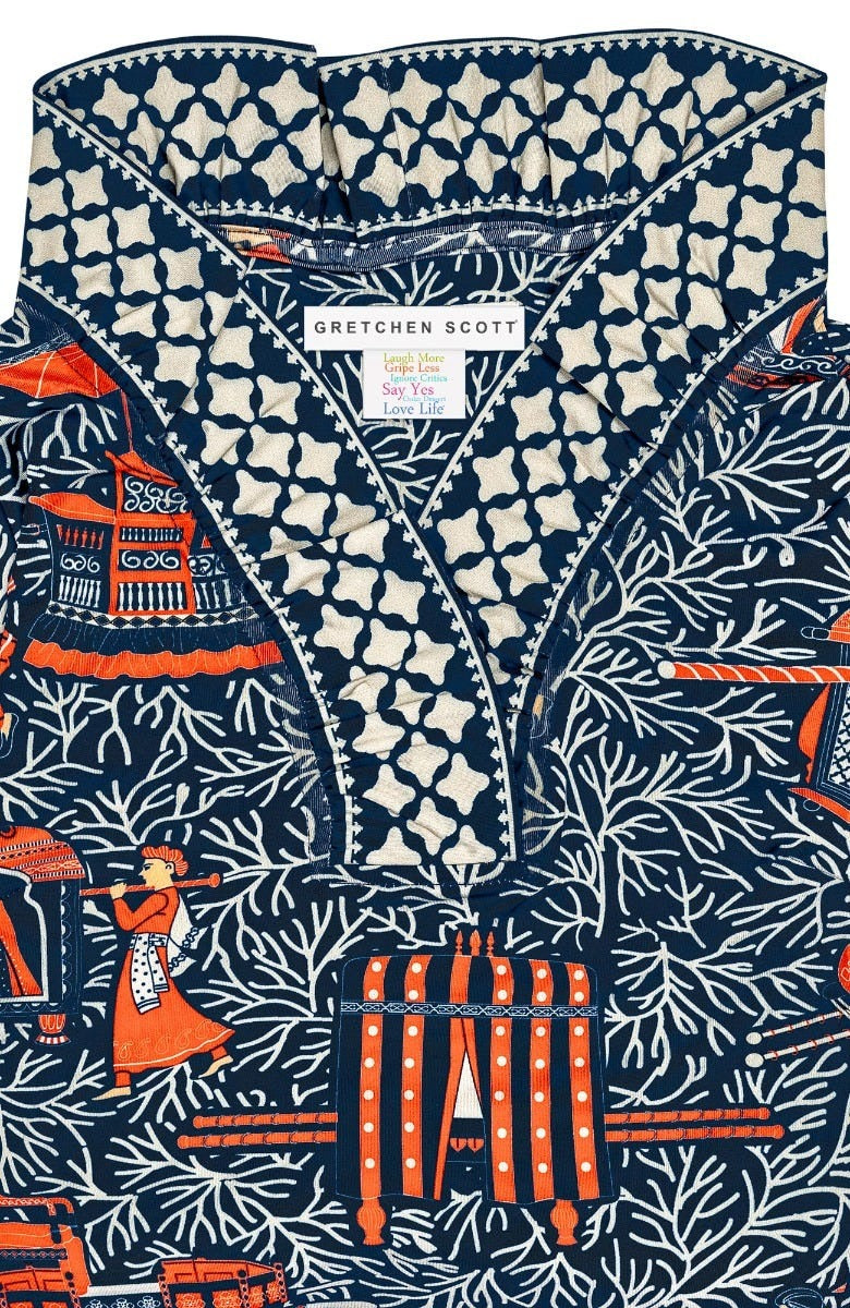 Ruffneck Dress - Palanquin Party - Final Sale Navy
