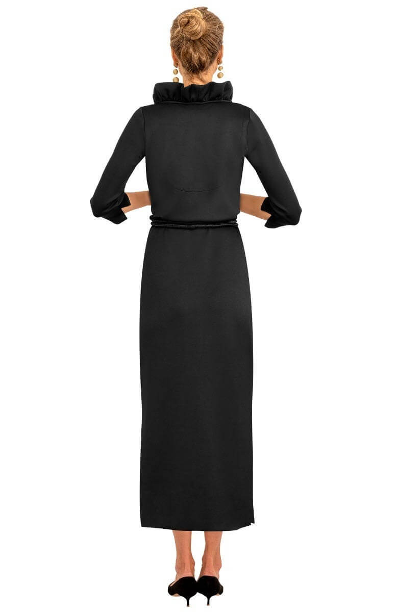 Ruffneck Maxi Dress - Solid Black