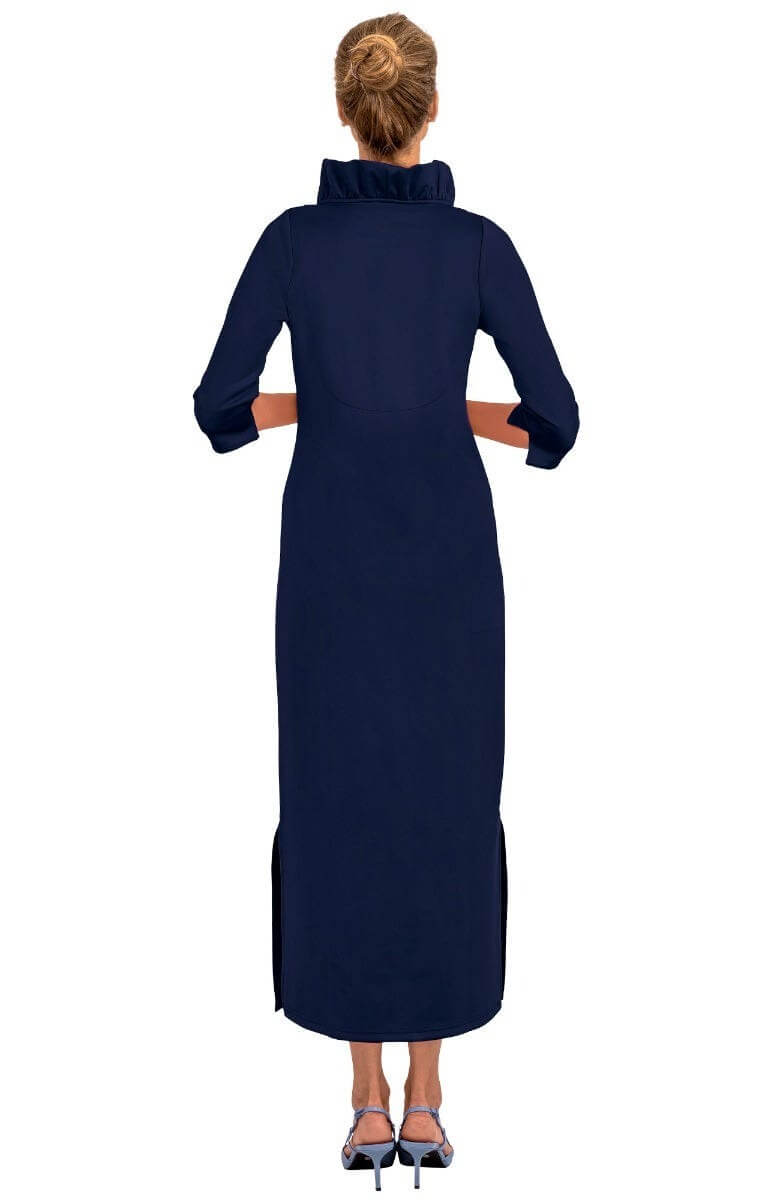 Ruffneck Maxi Dress - Solid Navy