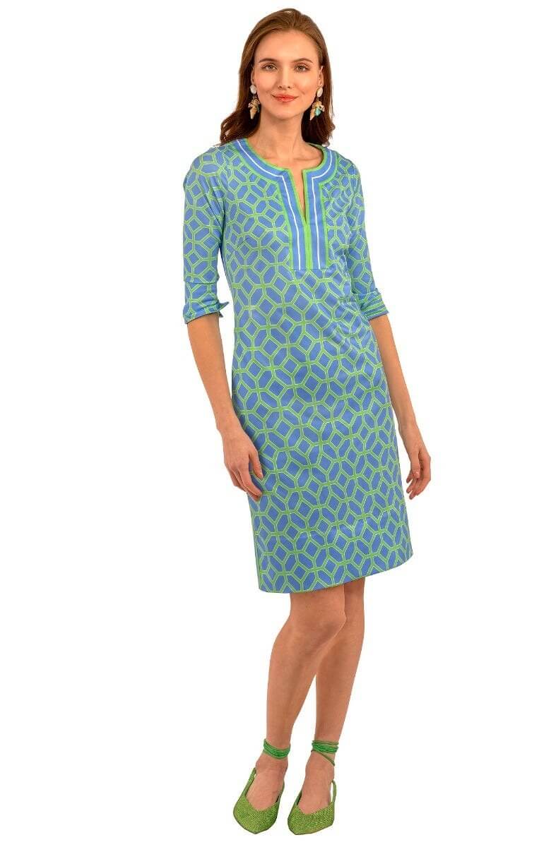 Jersey Split Neck Dress - Lucy In The Sky With Diamonds - Final Sale