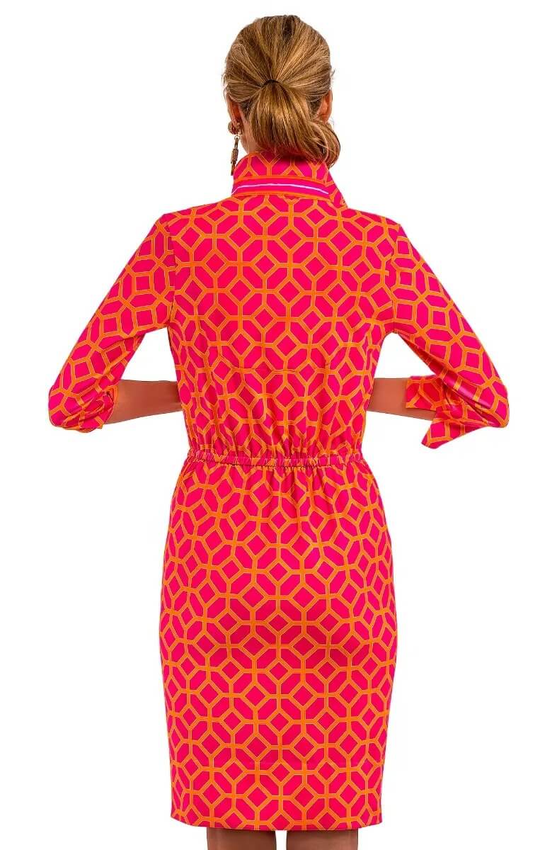 Twist &amp; Shout Dress - Lucy In The Sky With Diamonds - Final Sale Pink Orange