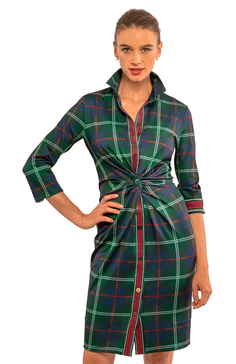 Twist &amp; Shout Dress - Middleton Plaid Green