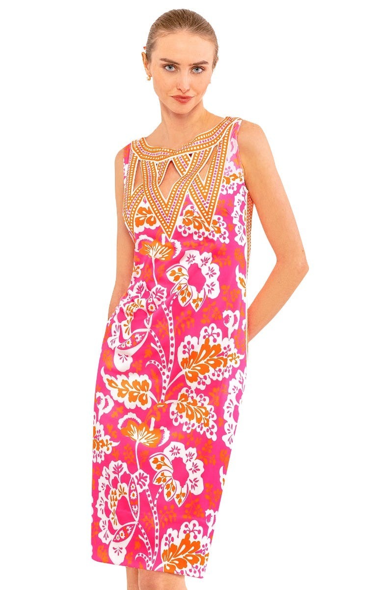 Va Va Voom Dress - Flora Pink Orange