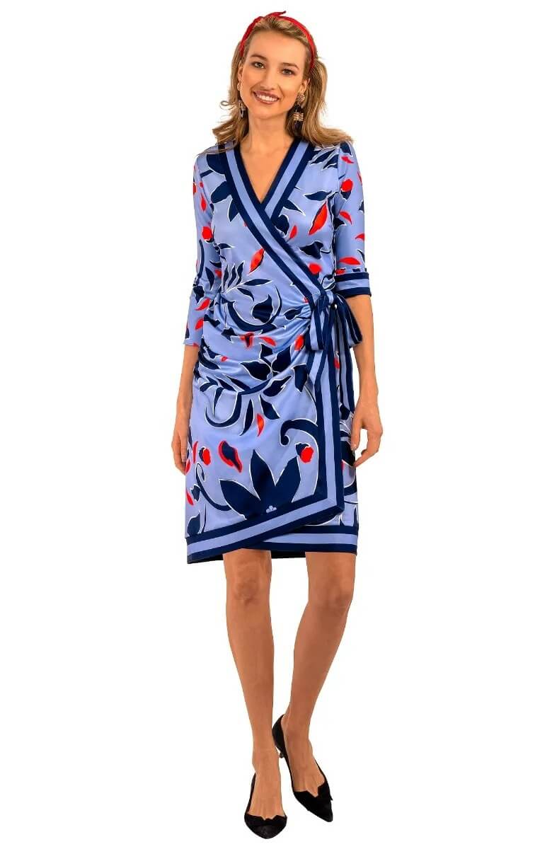 Jersey Wrap Me Up Dress - Full Bloom Periwinkle