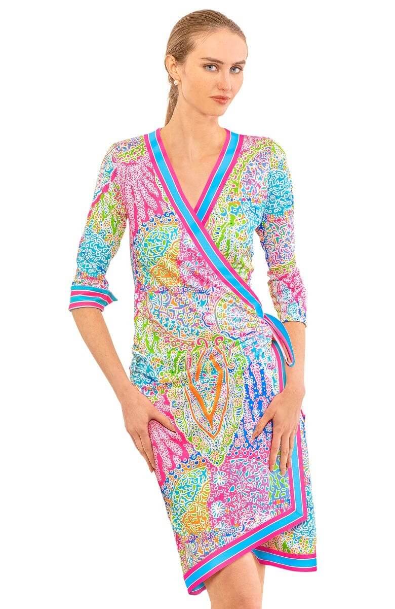 Wrap Me Up Dress - Grand Bazaar Brights