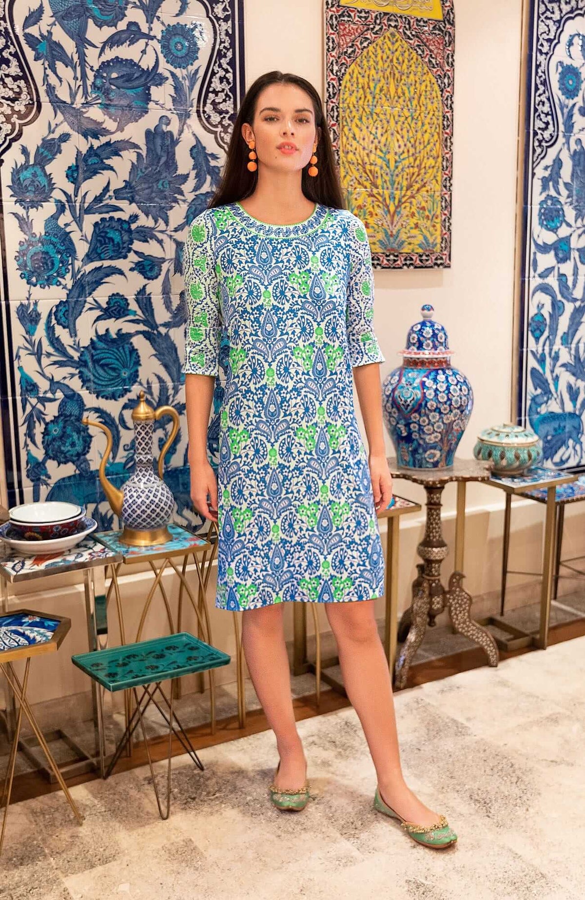 Jersey Bateau Breeze - East India - Final Sale Blue Green