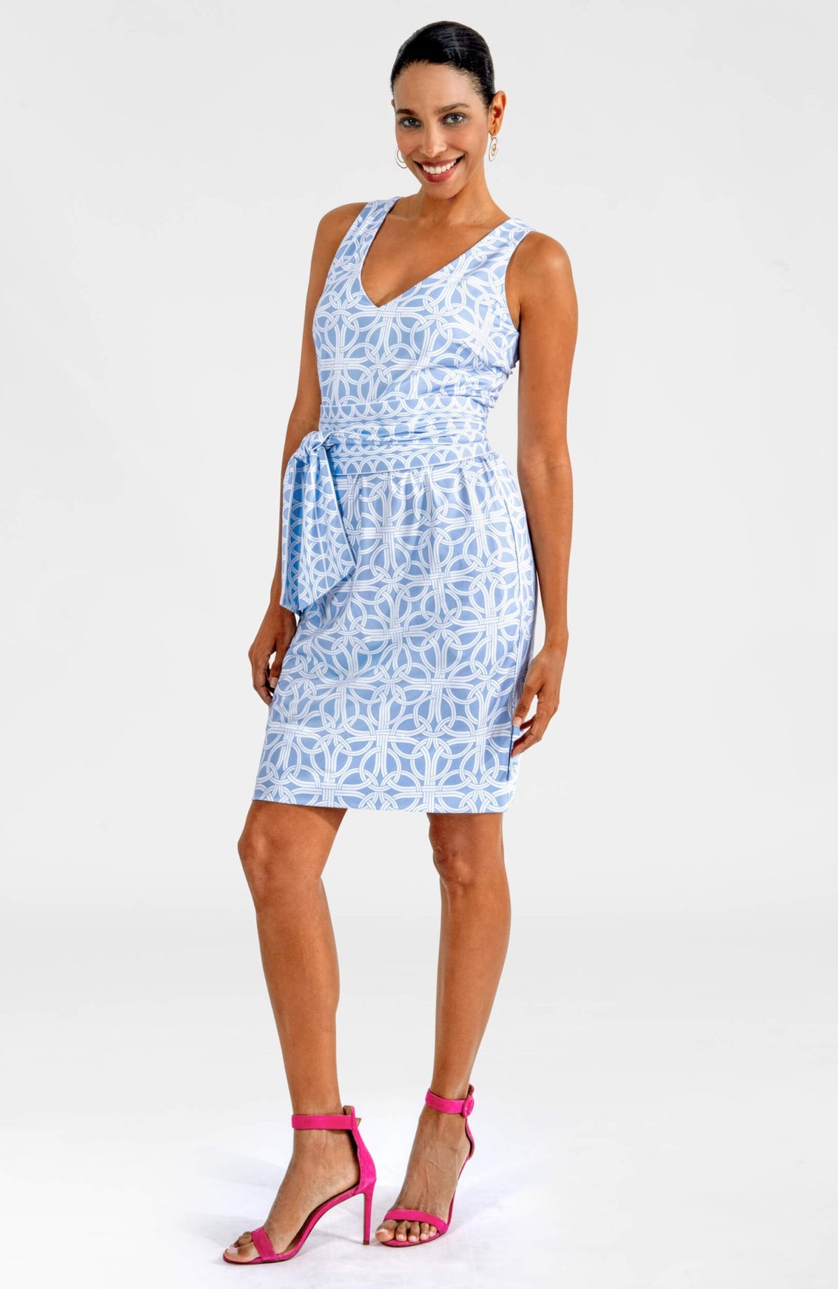 Jersey Date Night Dress - Ring Toss Periwinkle