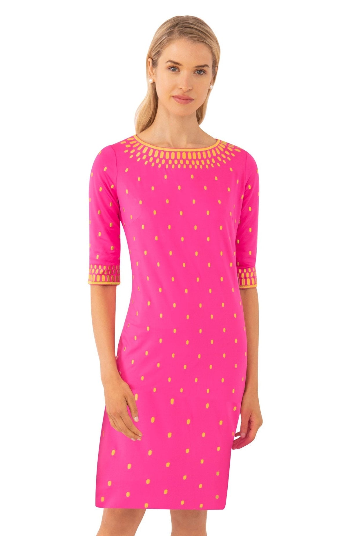 Jersey Embroidered Dress - Rocket Girl - Final Sale Pink Gold