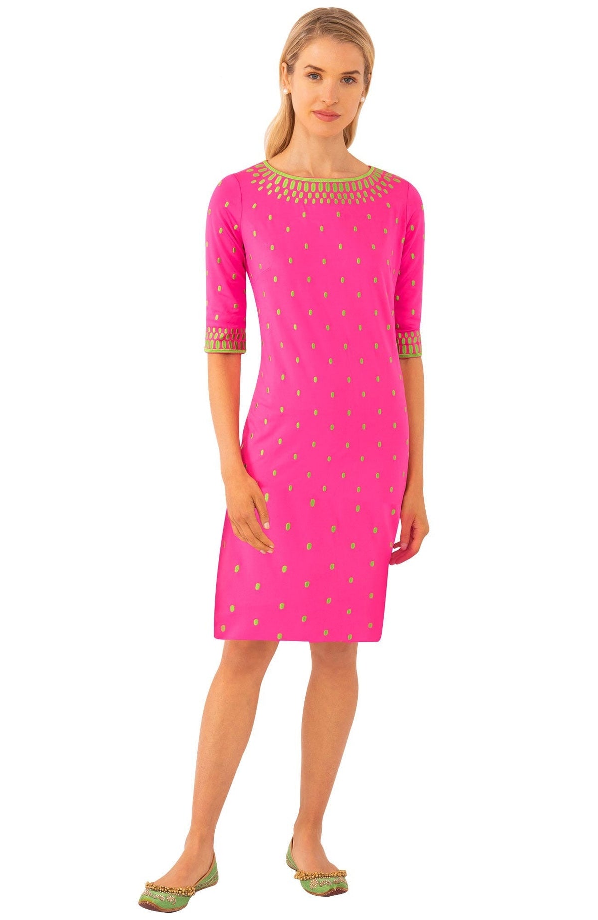 Jersey Embroidered Dress - Rocket Girl - Final Sale Pink Kelly