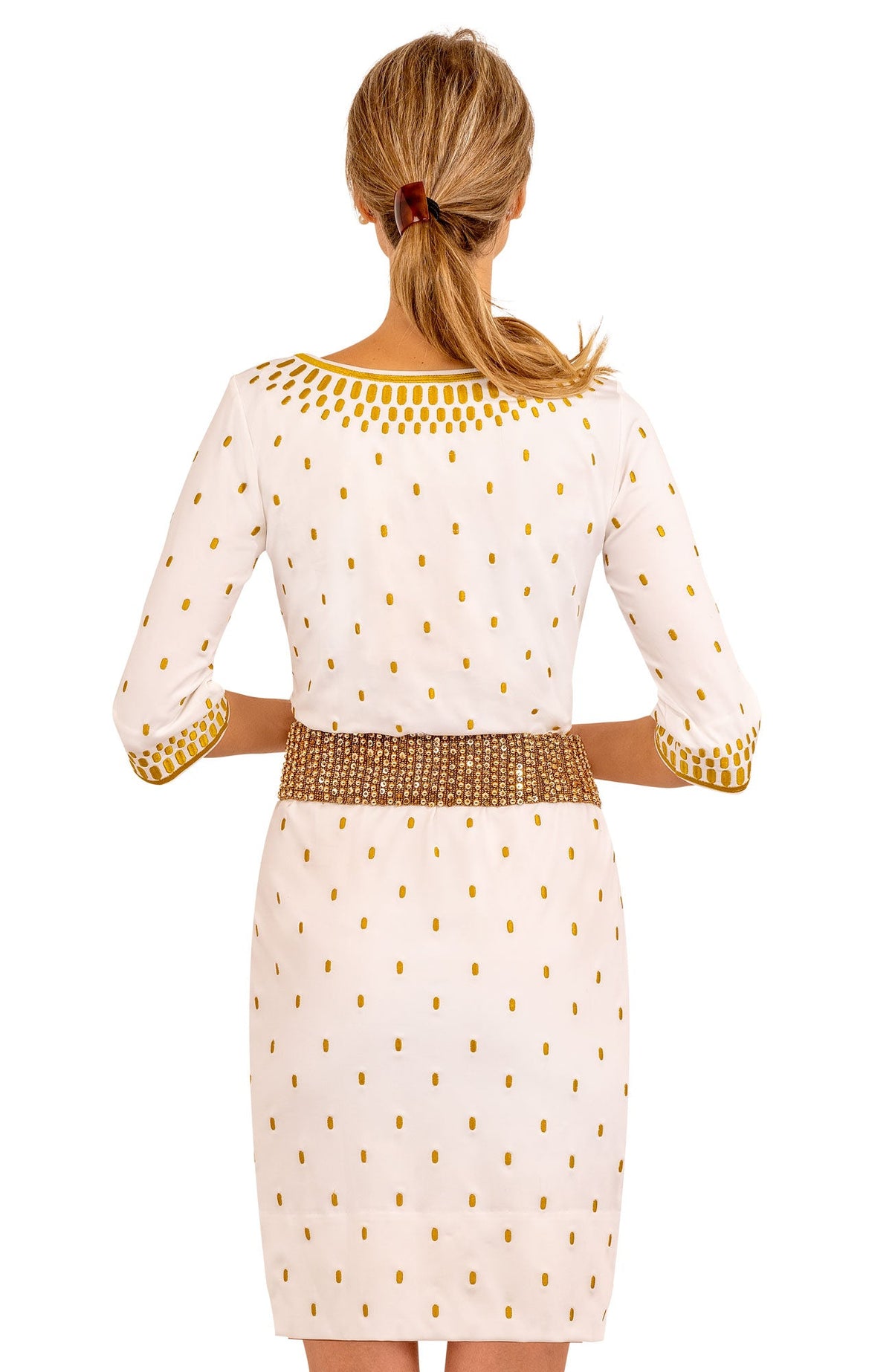 Jersey Embroidered Dress - Rocket Girl - Final Sale White Gold