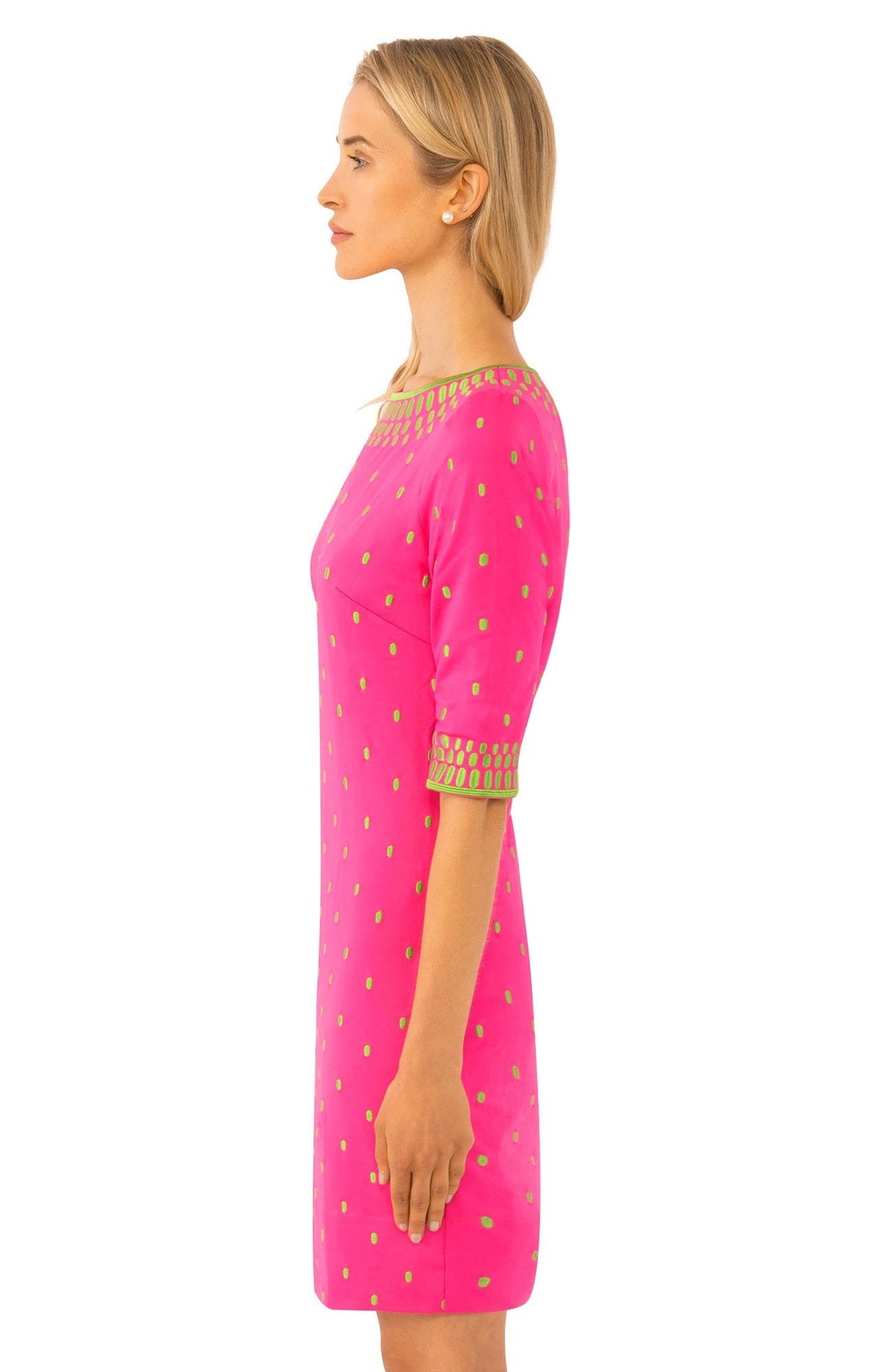 Jersey Embroidered Dress - Rocket Girl - Final Sale Pink Kelly