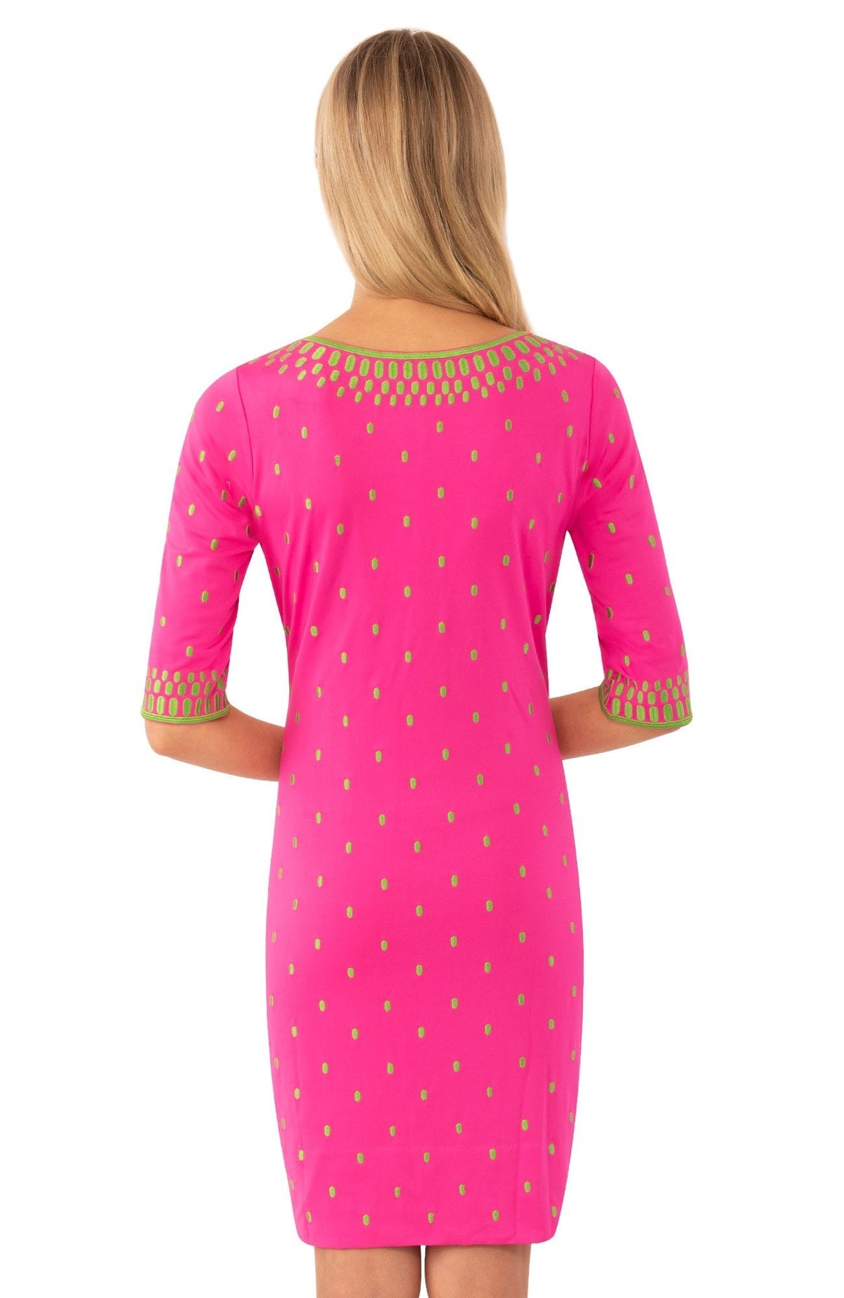 Jersey Embroidered Dress - Rocket Girl - Final Sale Pink Kelly