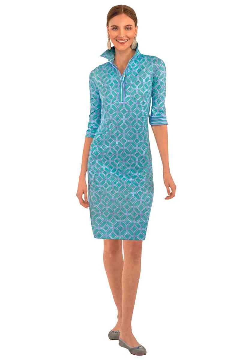 Jersey Everywhere Dress - Lucy In The Sky With Diamonds - Final Sale Turq Peri