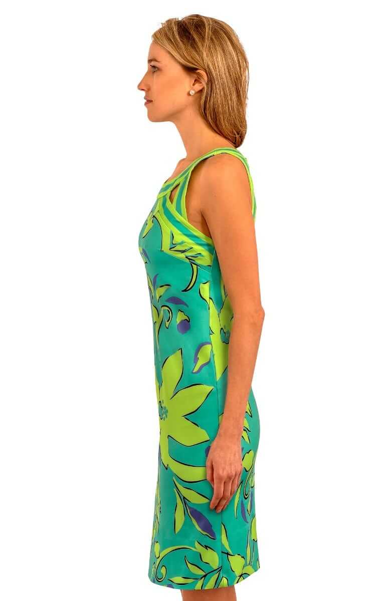 Jersey Isosceles Dress - Full Bloom - Final Sale Turquoise