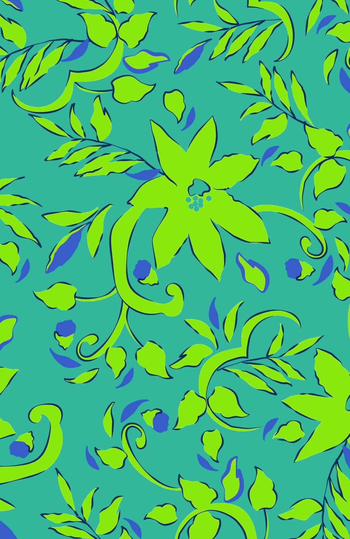 Jersey Isosceles Dress - Full Bloom Turquoise