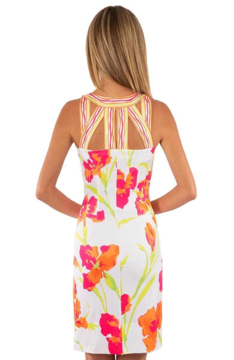 Jersey Isosceles Dress - Iconic Iris - Final Sale White Multi