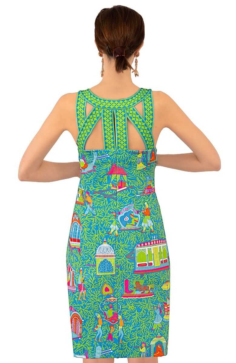 Jersey Isosceles Dress - Palanquin Party - Final Sale Turquoise