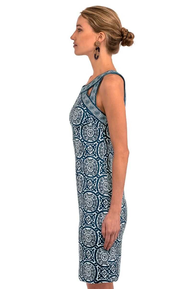 Jersey Isosceles Dress - Sultan's Dining Room Navy White