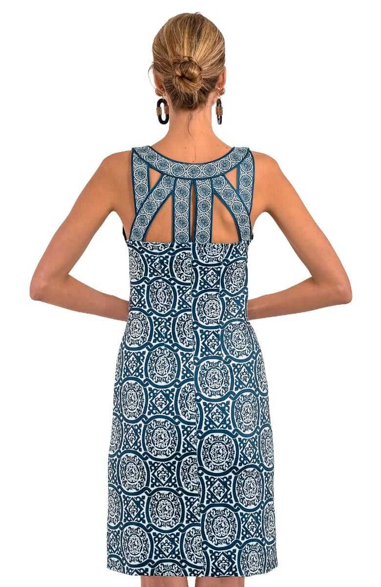 Jersey Isosceles Dress - Sultan's Dining Room Navy White