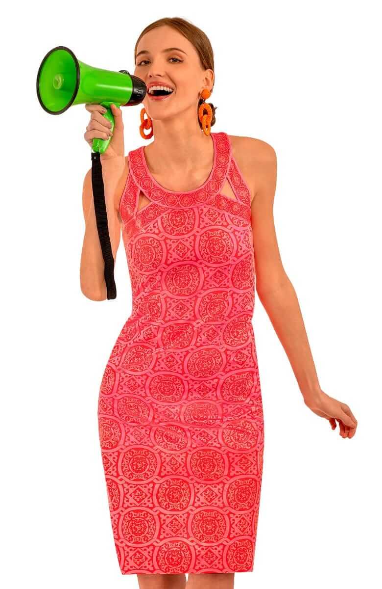 Jersey Isosceles Dress - Sultan's Dining Room - Final Sale Pink Red