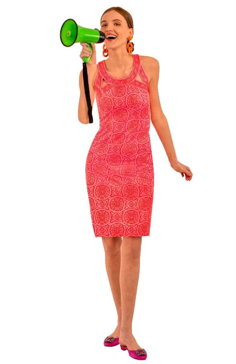 Jersey Isosceles Dress - Sultan's Dining Room - Final Sale Pink Red