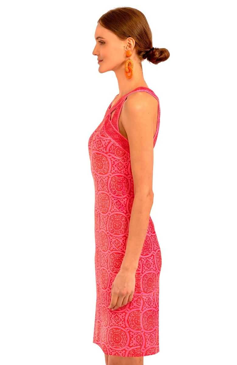 Jersey Isosceles Dress - Sultan's Dining Room - Final Sale Pink Red