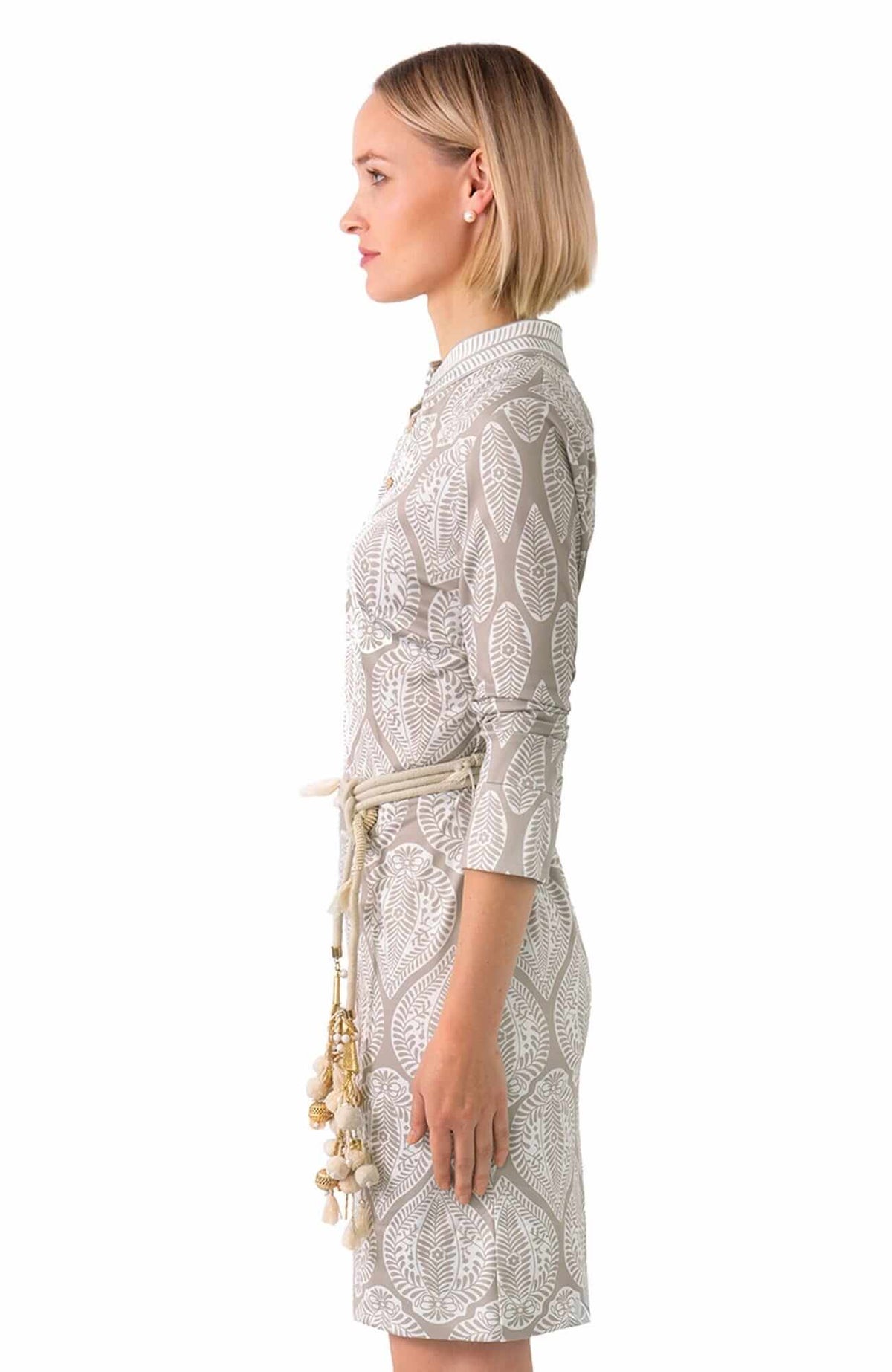 Jersey Mandarin Dress - Indian Summer - Final Sale Tan