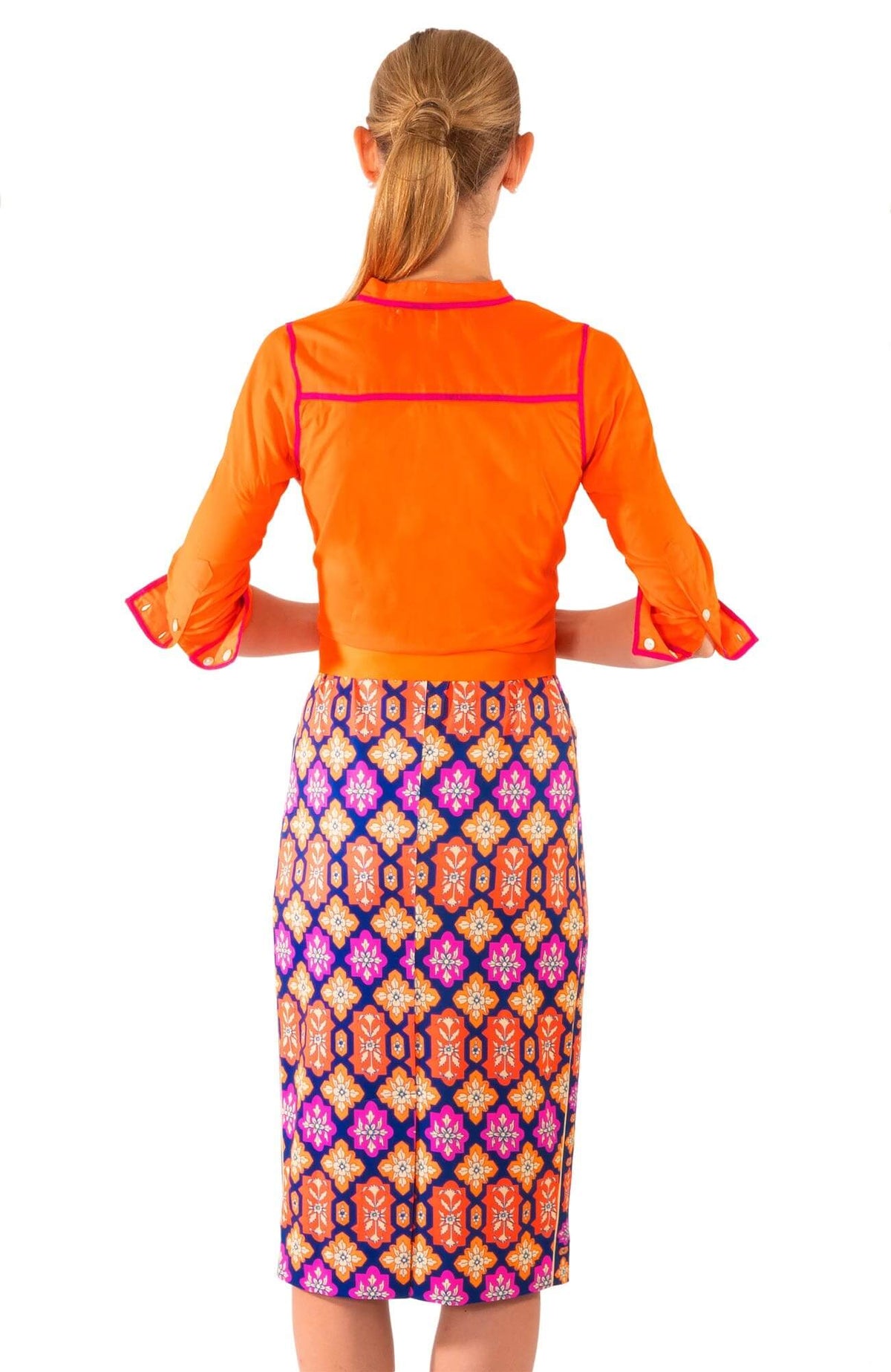 Jersey Pencil Skirt - Haveli - Final Sale Navy