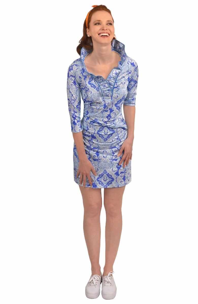 Jersey Ruffneck Top - Watteau - Final Sale Blues
