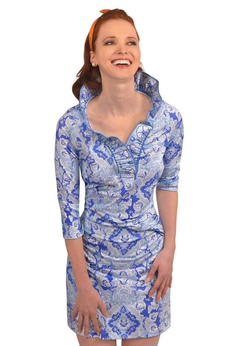 Jersey Ruffneck Top - Watteau - Final Sale Blues