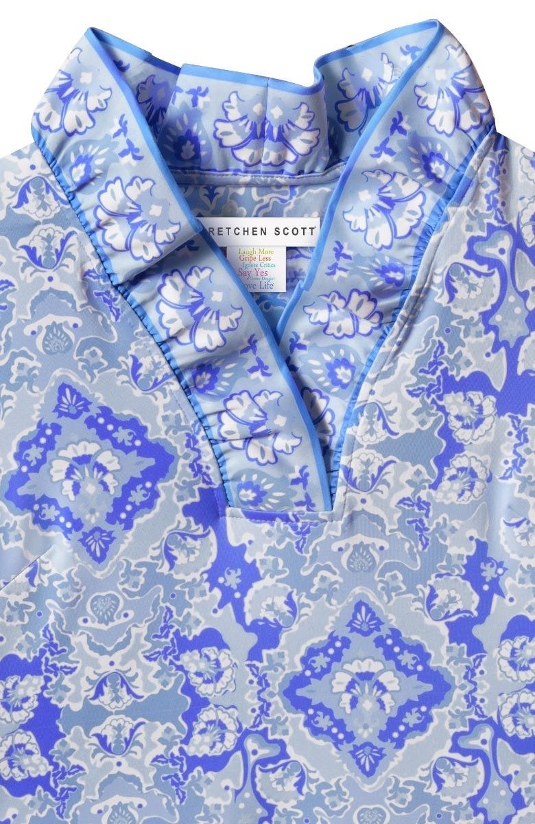 Jersey Ruffneck Top - Watteau - Final Sale Blues