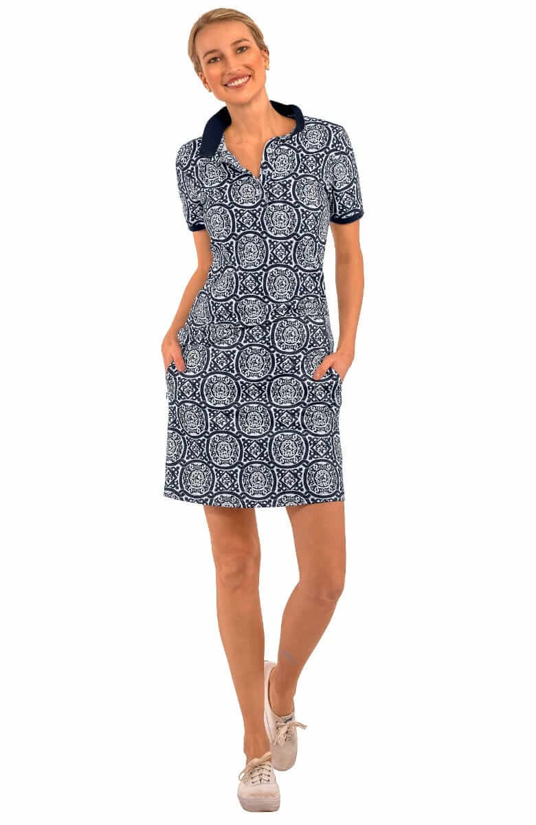 Jersey Skippy Skort - Sultan's Dining Room Navy White