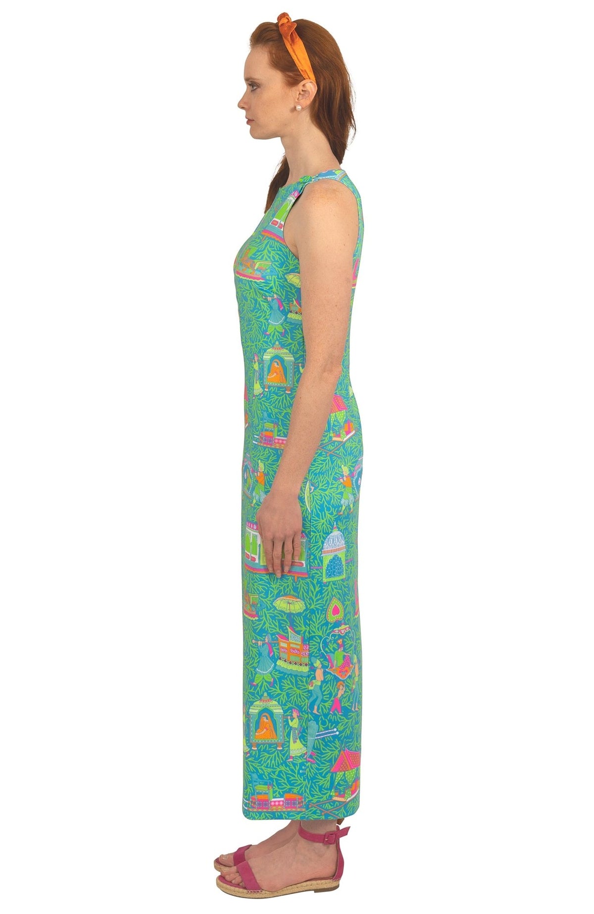 Jersey Slick Maxi Dress - Palanquin Party - Final Sale Turquoise