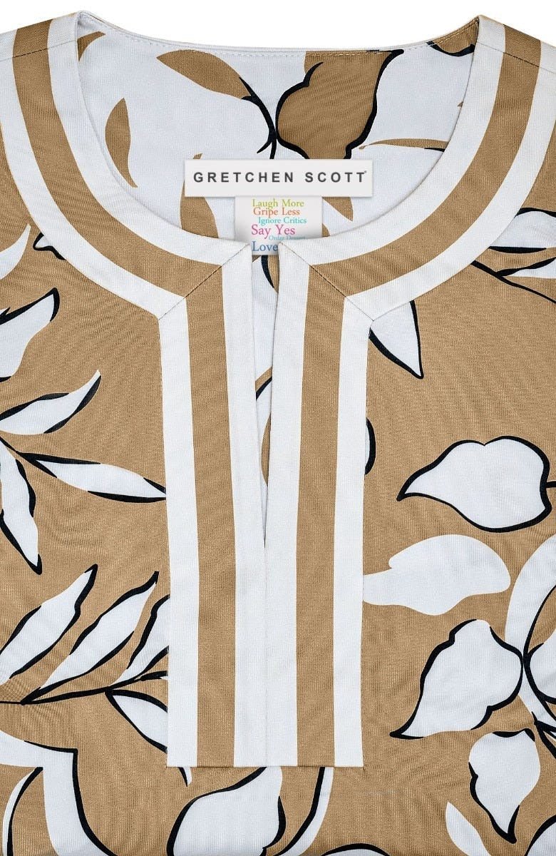 Jersey Split Neck Dress - Full Bloom - Final Sale Khaki