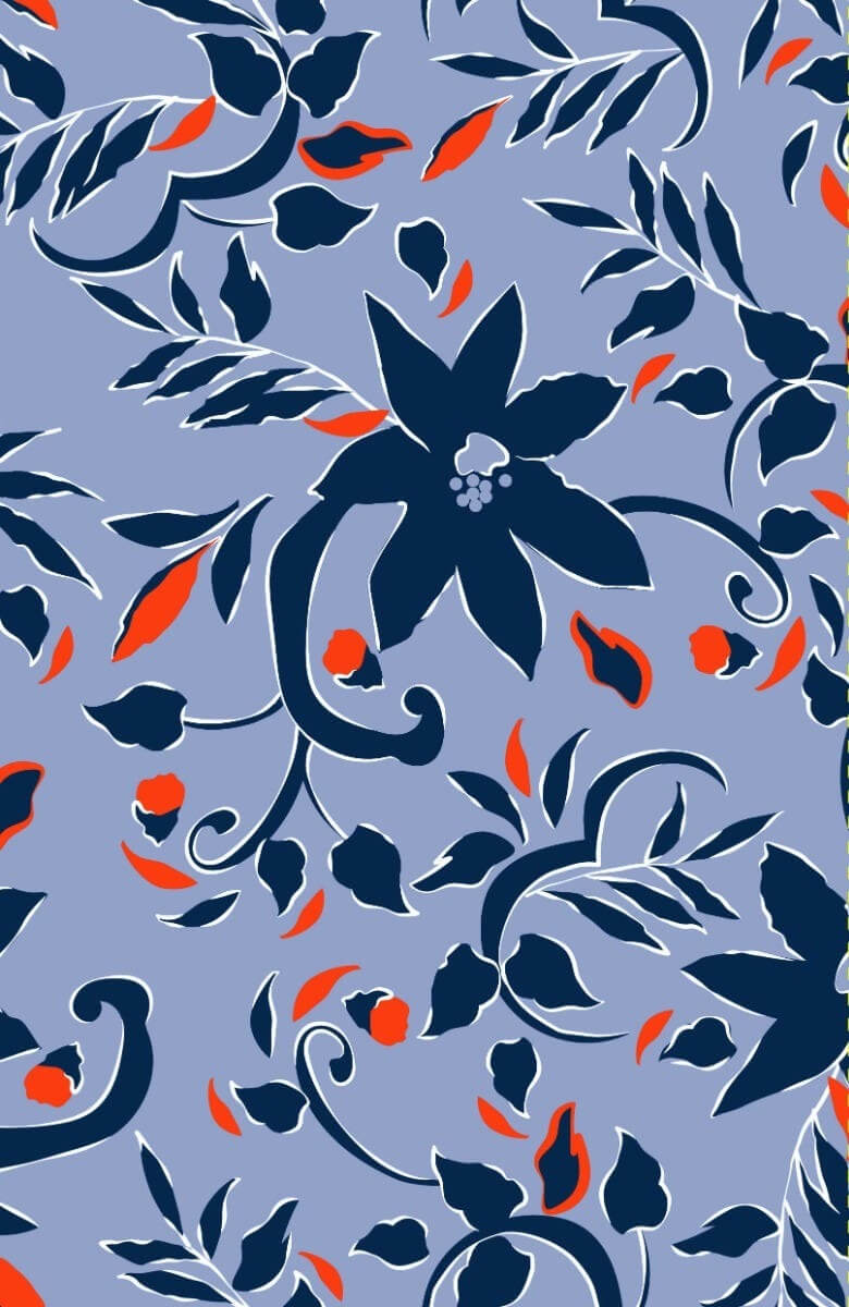 Jersey Split Neck Dress - Full Bloom - Final Sale Periwinkle