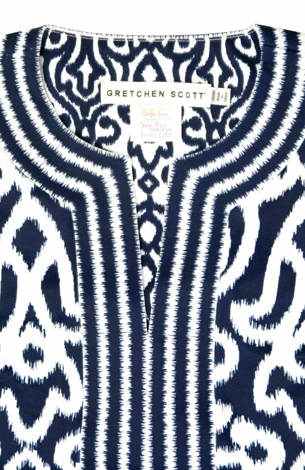 Jersey Split Neck Tunic - Arabesque- Final Sale Navy