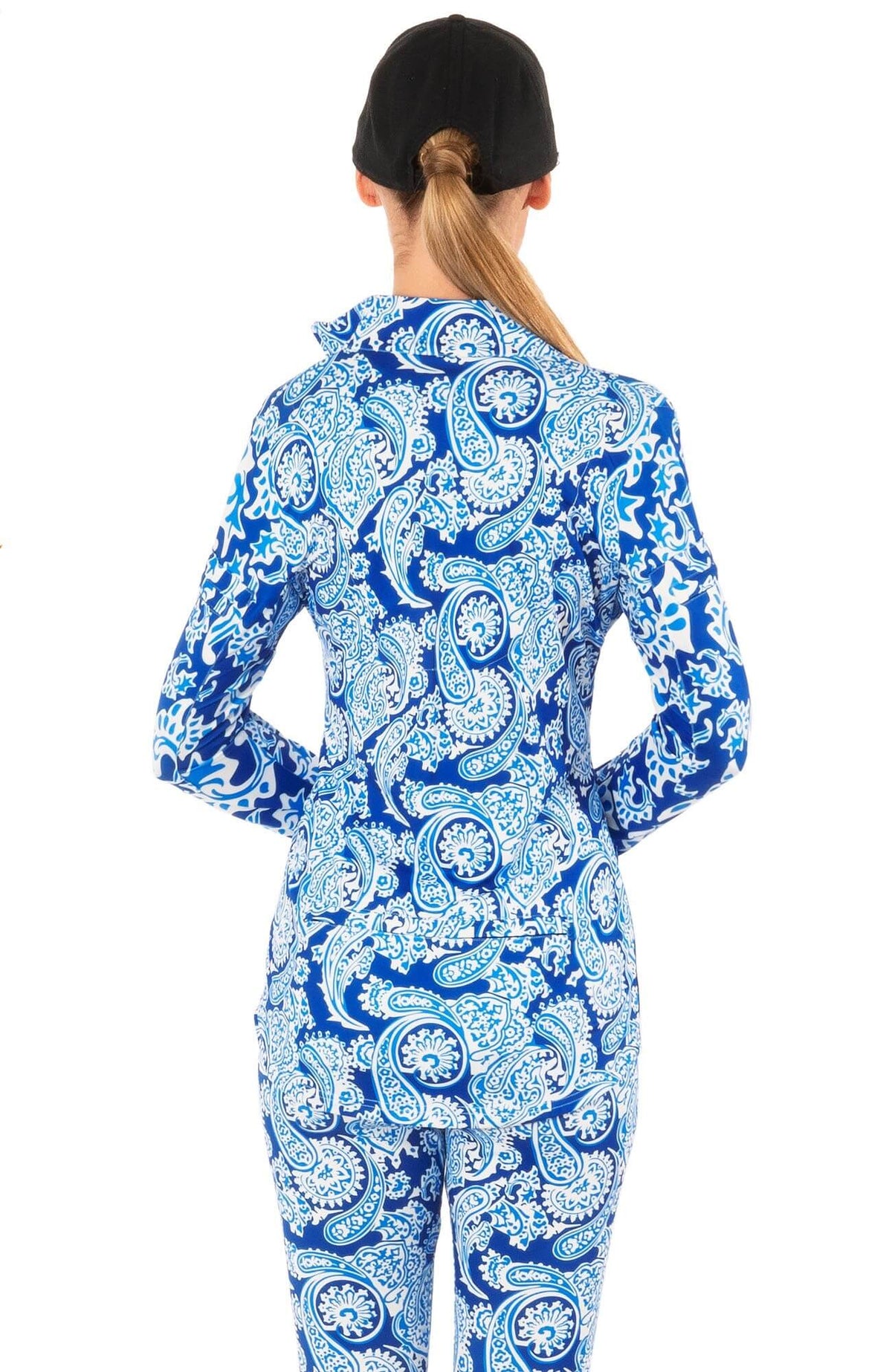 Half-Zip Pullover - Plentiful Paisley Blues