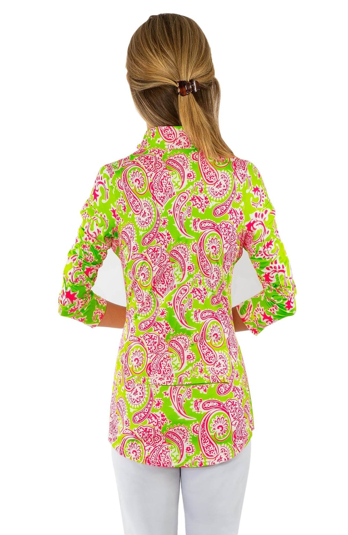 Half-Zip Pullover - Plentiful Paisley - Final Sale Green