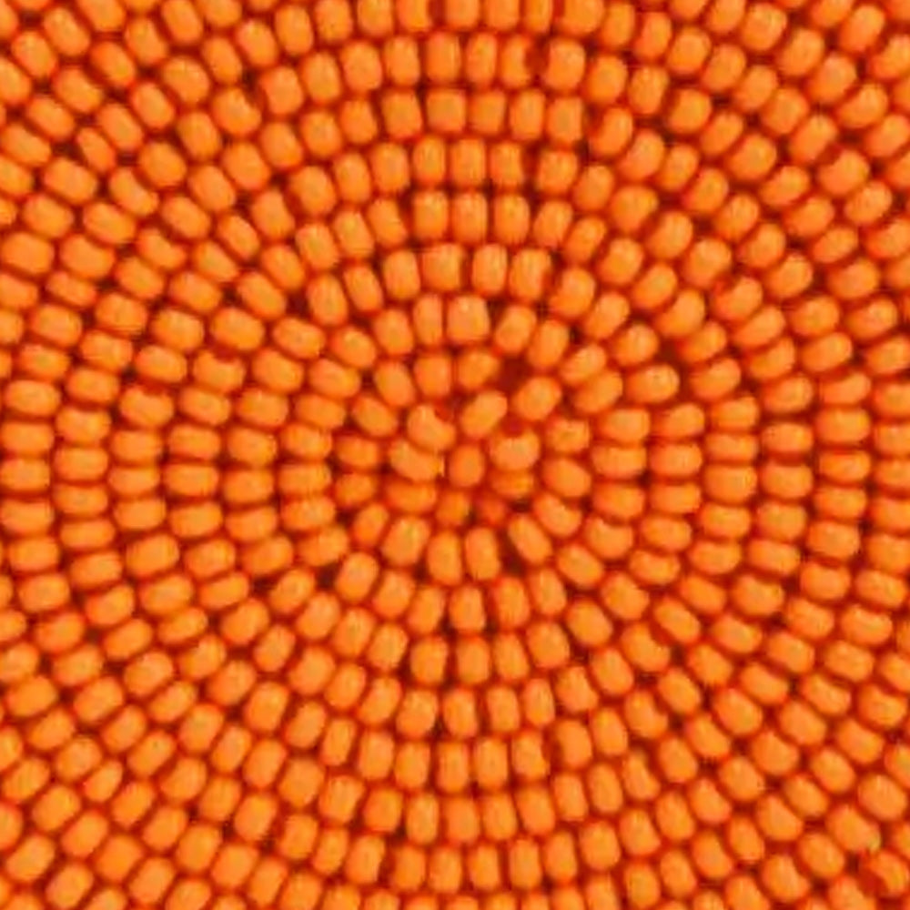 Beaded Circle Clip Earrings - Capetown Orange