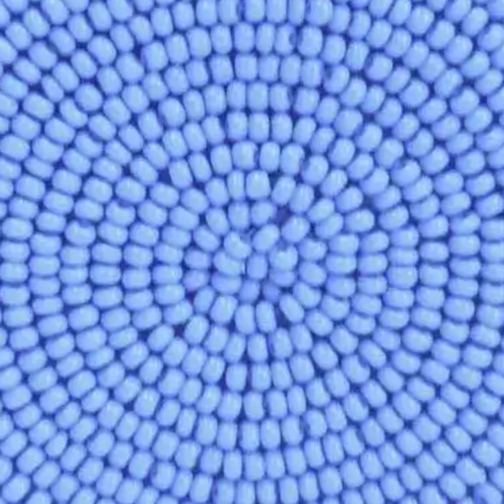 Beaded Circle Clip Earrings - Capetown Periwinkle